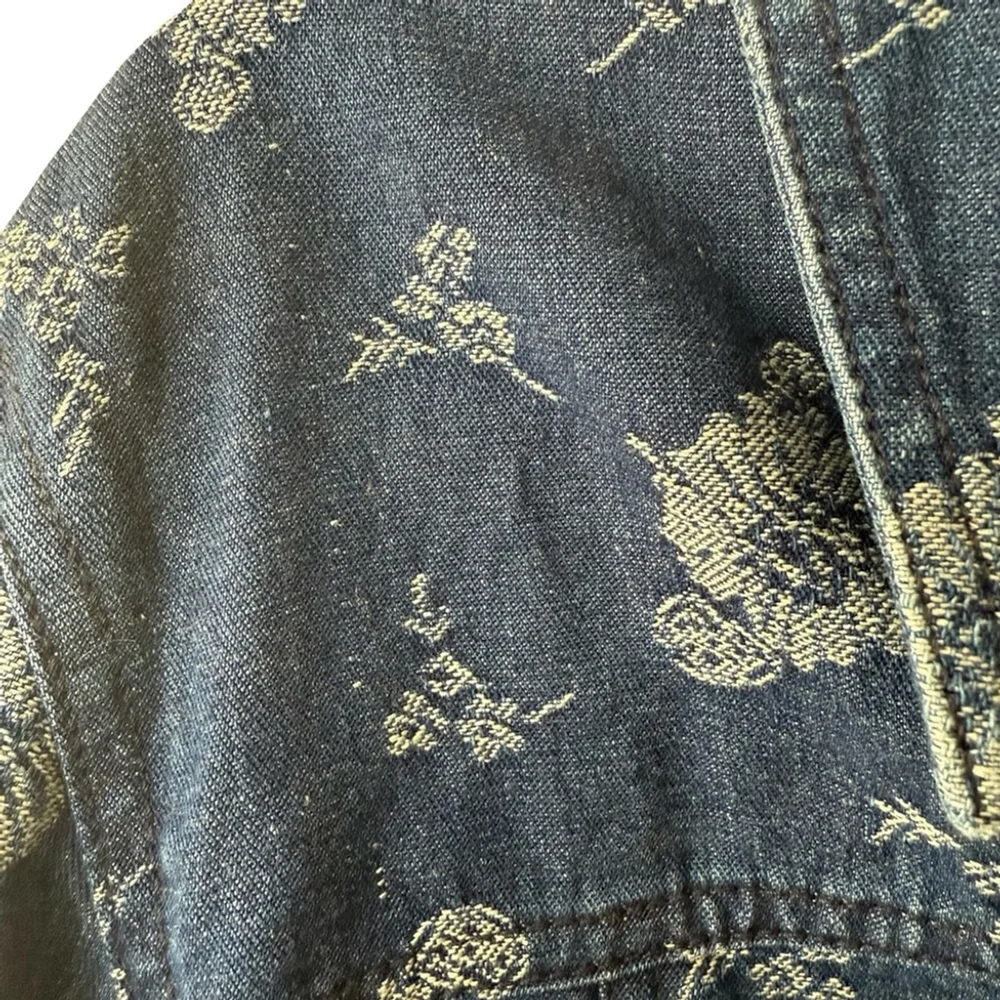 National Wildlife Women's Blue Floral Jean Jacket Size XL Boho Vintage Style